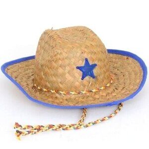 Children's Cowboy Hat Sheriff Costume Western Blue Star Dress Up Farmer NEW